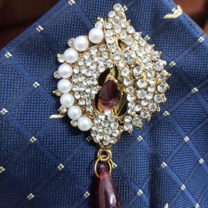 Diamond Maroon Brooch