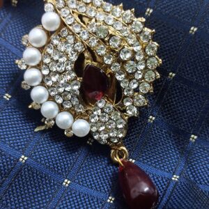 Diamond Maroon Brooch_1