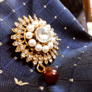 Dimond with Stone Brooch