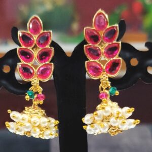 Lotus Golden_Pink Jhumka