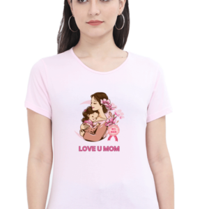 Round Neck Half Sleeve T-Shirt – Love U Mom