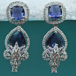 American Diamond Earring(Blue Gem)