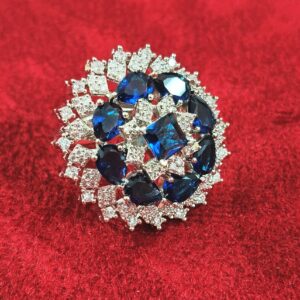 Fancy Partywear AD Ring_Blue