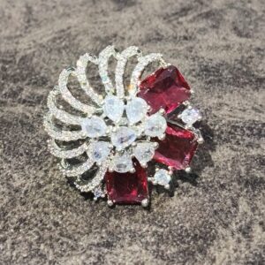 Fancy Partywear AD Ring_Red