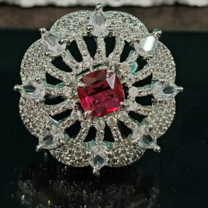 Fancy Partywear AD Ring_centerRed