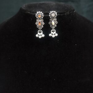 Oxidised Mirror Work Necklace Set_1