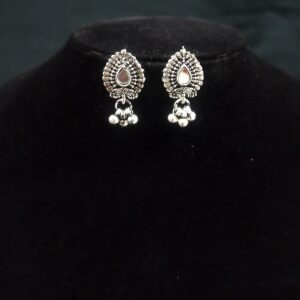 Oxidised Necklace Set Mirror_Earring