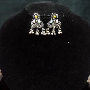 Oxidised Owl Design Necklace Set_Earring