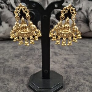 Traditional Goddess Temple Jewellery Set with Dual Chains_Earring