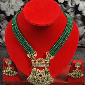 Traditional Necklace and Earring Set - Green