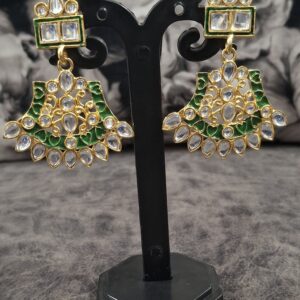 Traditional Necklace and Earring Set - Green_Earring