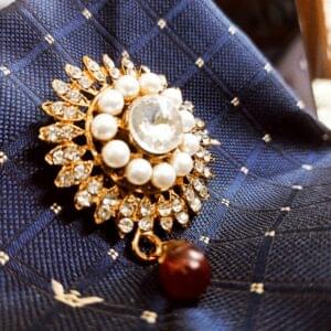 Dimond with Stone Brooch