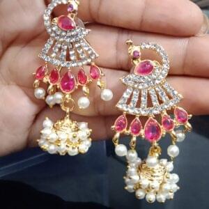 Peacock Kundan Jhumka