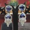 American Diamond Earring(Blue Gem)