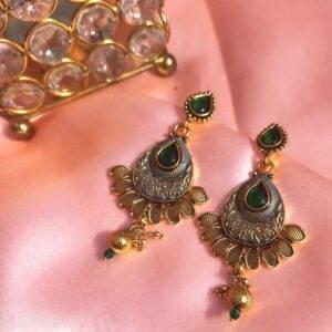 Copper Green Pearl Earring